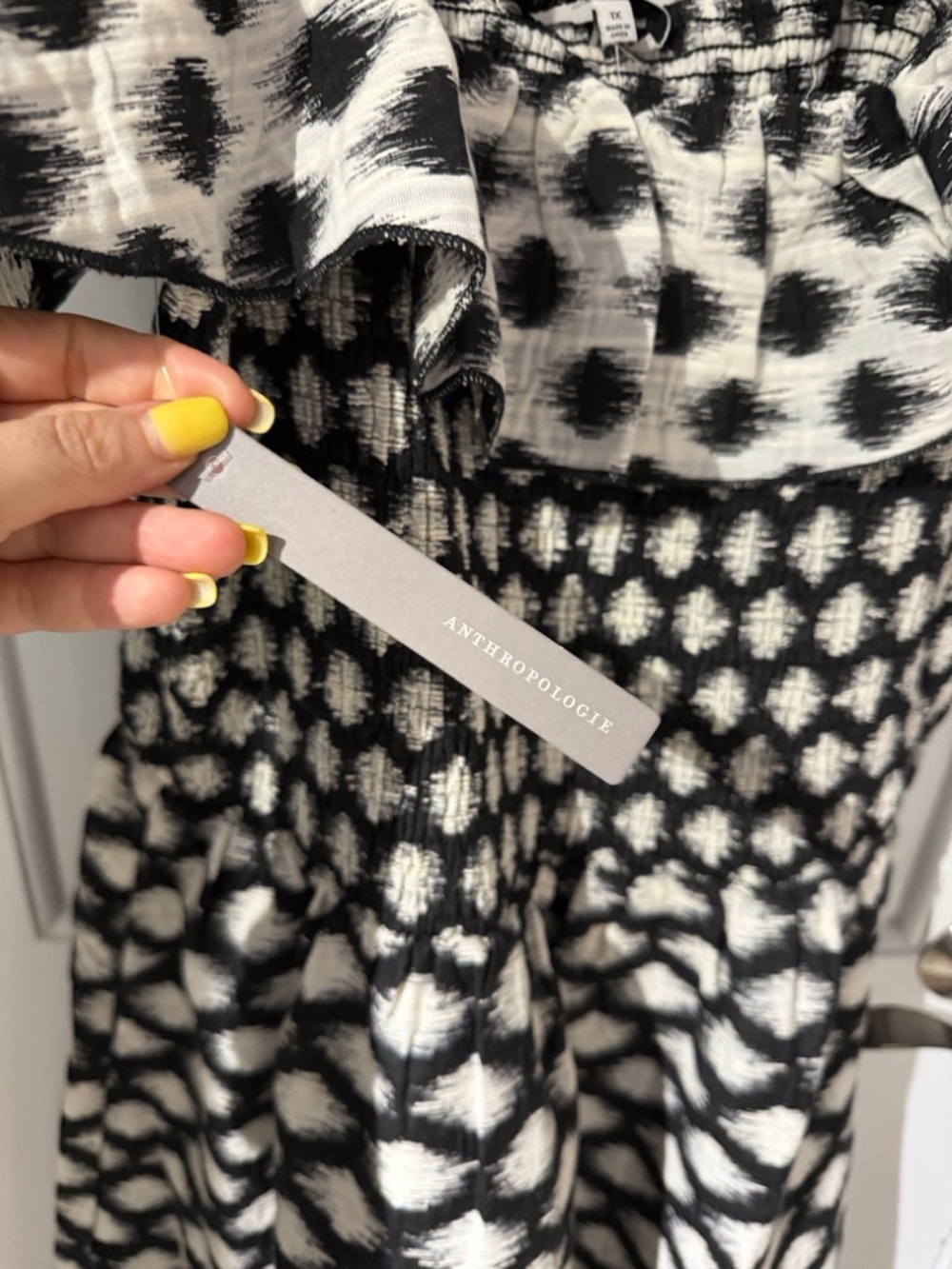 Maude Black and White Smocked Tiered Dress from Anthropologie - Picture 8 of 8
